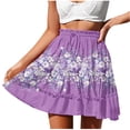 thumbnail image 2 of Njagoc3 Womens High-Waisted Lace-Trim Mini Skirt | Breathable Cotton Poplin | Summer Casual Chic for Weekend Brunch | Trending Short Style, 2 of 6