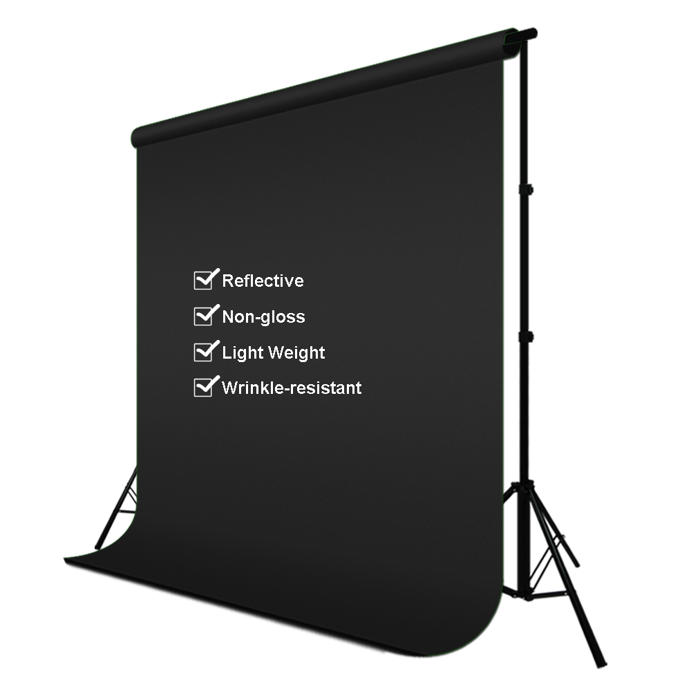 LimoStudio 10' x 20' Photo Video Studio Seamless Solid Black Muslin Backdrop Photo Studio Background, LIWA41