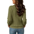 thumbnail image 3 of cocolona Womens Half Zip Sweater for Women Pullover Long Sleeve Cable Knit Sweater Dressy Casual Solid Color Fall Sweater, 3 of 8