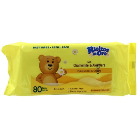 UPC: 0037836008122 | Ricitos de Oro Baby Wipe Chamomile & Aloe Vera 1 Resealable Pack (80 Total Wipes)