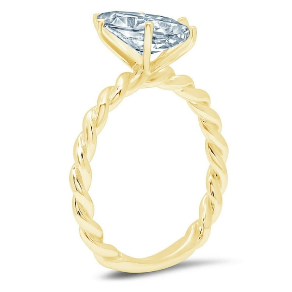 2 ct Marquise Cut Natural Sky Blue Topaz Solitaire Engagement Ring for Women in 18K Yellow Gold