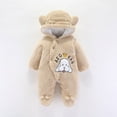 thumbnail image 2 of SXcggal Baby Boys Girls Long Sleeve Cute Cartoon Animals Letter Cartoon Bears Hooded Romper Jumpsuit Outfit Clothes Coat Casual Comfortable Fashionable Boy Jumpsuits, 2 of 4
