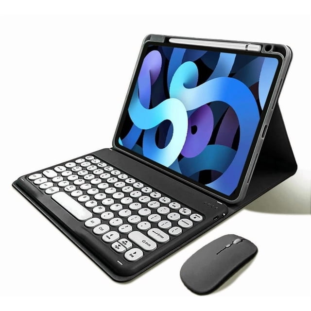 Funda con teclado kaitesi para iPad de 9.ª, 8.ª y 7.ª generación 10.2 con ratón
