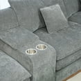 thumbnail image 3 of 144" Cloud Couch,Grey Modular Sectional Sofa,U Shaped Couch with Ottoman, Chenille Fabric,6 Seats with Pillows,Cup holder,sofa set for living room, 3 of 17
