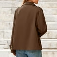 thumbnail image 6 of jtjvou Womens Short Trench Coat Oversized Double Breasted Stand Collar Cropped Jacket Fall Casual Work Outerwear Brown XXL, 6 of 8