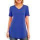 thumbnail image 1 of La nueva manga del cortocircuito del cuello del color sólido V de la camiseta de las mujeres de CACAGOO Camiseta mujer, 1 of 7