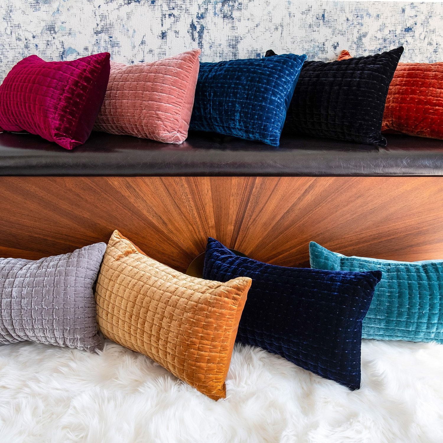 Set of 2 Gouchee Home Layla Velvet Cushion 12" x 20"