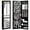 Black, variant on CZMJY Wall Mounted Jewelry Cabinet with Full Length Mirror, Over The Door Jewelry Armoire Organizer with Large Storage, Makeup Mirror & Velvet Lining (White)