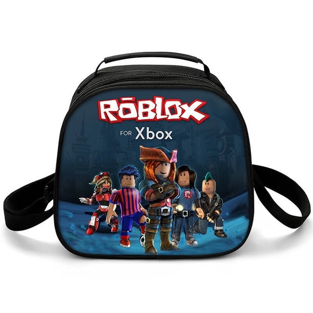 Bolsa de almuerzo Roblox para estudiantes de escuela primaria y secundaria, bolsa de Picnic redonda, bolsa de hielo, bolsa de comida con correa de hombro impresa Roblox, nueva