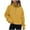 Yellow, variant on Yyeselk Women's Half Zip Cropped Sweatshirt Casual Fleece Quarter Zipper Loose Solid Color Pockets Long Sleeve Pullover Sweatshirts with Thumb Hole Navy M
