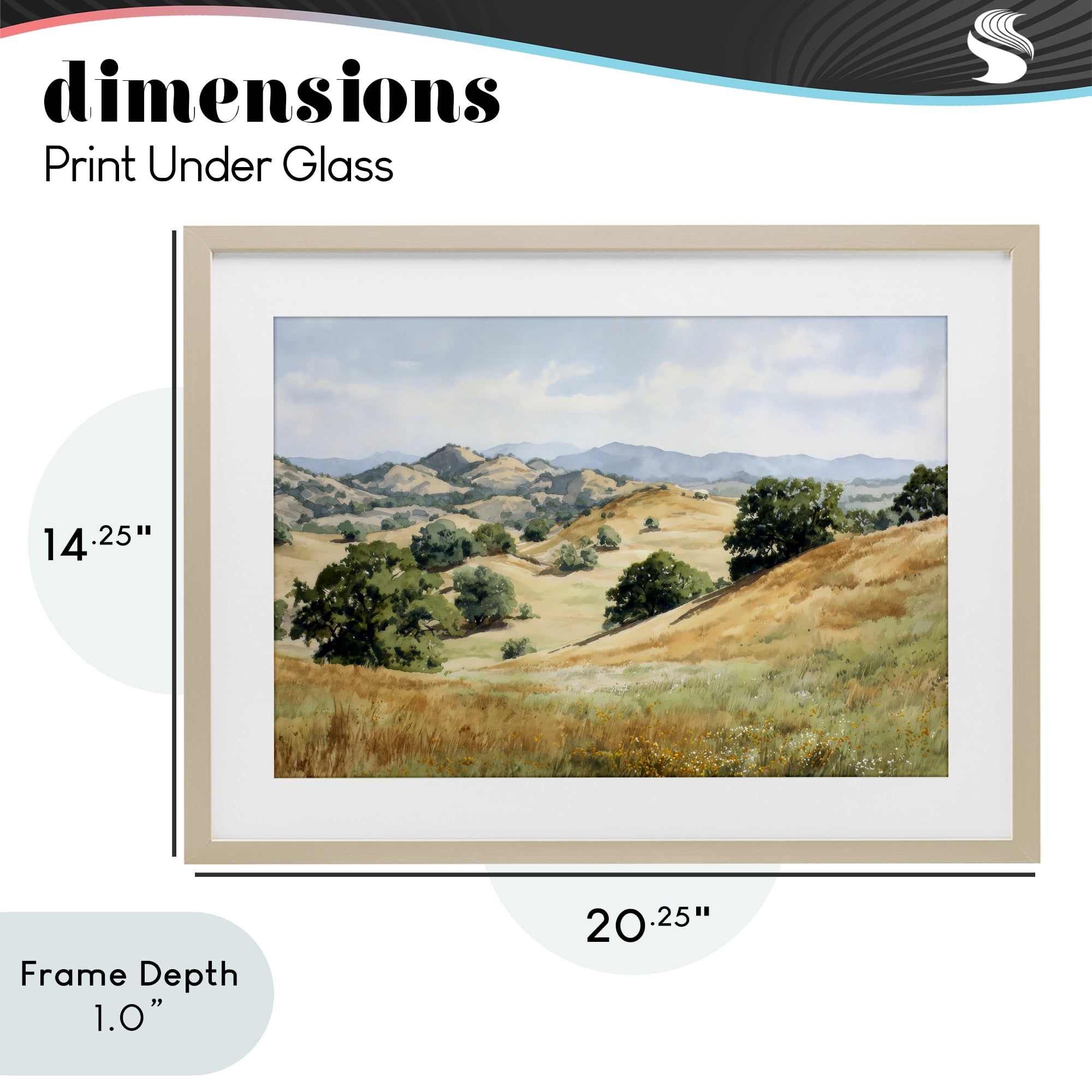 Stupell Industries Idyllic Mountains and Trees Birch Framed Print Under Glass, design by Petal Prints Design