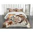 thumbnail image 3 of Ambesonne Leopard Quilted Bedspread Set 3 Pcs, Wild Autumn Woodland Art, King Size, Burnt Sienna Amber and Grey, 3 of 5