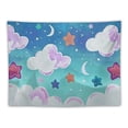 thumbnail image 5 of Tapestry Hand Drawing Pattern Cloudsstarsmoons Summer Raindrops Children with Abstract Moon Design Textures Tapestry Wall Hanging Blanket Wall Bedroom Decor ,Multiple specifications, 5 of 6