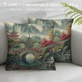 thumbnail image 3 of PRATYUS Charcoal Coral Pagoda Pillow Covers Chinoiserie Throw Pillow Cover Charcoal Coral Asian Pillow Case Cushion Cover Home Decor for Couch Bedroom Living Room White, 3 of 5