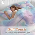 thumbnail image 4 of 3 Piece Abstract Minimalistic,Duvet Cover Set Full Size,Microfiber Comforter/Quilt Cover with Corner Ties and 2 Pillowcases,Turquoise Pink Ombre Aesthetic Color Art Soft Bedding with Zipper Closure, 4 of 8