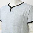 thumbnail image 4 of Bjutir Mens Short Sleeve T Shirts Pajamas Breathable Soft Men Thin Long T Shirt Sleepwear Nightgown Loose Solid Sleepwear Grey M, 4 of 4