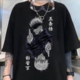 thumbnail image 2 of Camiseta de verano para mujer, camisetas gráficas de Anime de Jujutsu Kaisen Satoru Gojo, camisas de manga corta con cuello redondo para mujer, 2 of 5