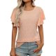 thumbnail image 1 of Camiseta de verano para mujer con corte floral y mangas con volantes: prenda informal y elegante para el día a día, tejido transpirable, lavable a máquina, 1 of 8