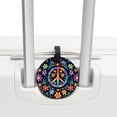 thumbnail image 3 of Peace symbol 2pcs PU Leather Round Bag Tags with Privacy Cover and Name ID Tag - Suitcase Tags for Travel Luggage, Handbags, Backpacks, School Bags, 3 of 6
