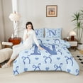 thumbnail image 4 of Castle Fairy Personalized Initial Letter N 3 Pieces Queen Comforter Set for Women Men Teens,Love Heart Print Ultra Soft Bedding Sets,Cartoon Bowknot Bedding Comforter Set,Microfiber Bedroom Decor, 4 of 8