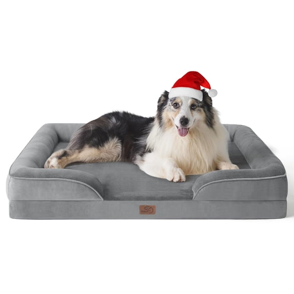 Cama para perros Bedsure Orthopedic XL para perros extra grandes, color gris