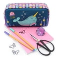 thumbnail image 4 of Pen+Gear Character Pencil Pouch with Bubbly Narwhal Design, 4 of 6