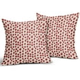 thumbnail image 2 of Red Cream Pillow Covers 16x16 Set of 2 Boho Design Polka Dot Throw Pillows Modern Brush Strokes Print Decorative Pillowcase Square Cushion Cover Linen Case for Home Sofa Couch Bed, 2 of 6