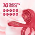 thumbnail image 3 of 10 Vibrations Mode APP Remote Control Penis Ring Clitoris Vibrator,Obgado Vibrating Penis Ring with Rose Vibrator,Couples Adult Sex Toys for Men(Rose Red), 3 of 9