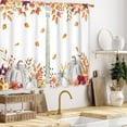 thumbnail image 4 of Winter Christmas Holiday Kitchen Forest Bathroom Window Treatment Drapes Pine Tree Deer Snowflake Cafe Small Bedroom Short French Door Curtains Rod Pocket 27.5x39 Inch, 4 of 9