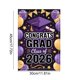 thumbnail image 3 of Decoración de la bandera del jardín de graduación para fiesta al aire libre – Diseño impermeable de pancarta de jardín de poliéster con gorras y globos para césped, patio, balcón y fondo fotográfico, 3 of 6