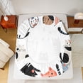 thumbnail image 5 of Manfei Cartoon Kitten Bed Sheets,Pet Lover King Sheets,Kawaii Bowknot Cat Sheet Set For Girl Kids,Super Cozy Room Decor,4 Pieces, 5 of 7
