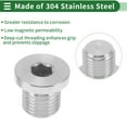 thumbnail image 3 of Unique Bargains 304 Stainless Steel Pipe Fittings M12x1.25 Hexagon socket plug 2 Pcs, 3 of 7