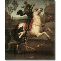 Ceramic Tile Mural-Raphael Mythology Shower Tile Mural 12. 21.25" w x 25.5" h using (30) 4.25 x 4.25 ceramic tiles