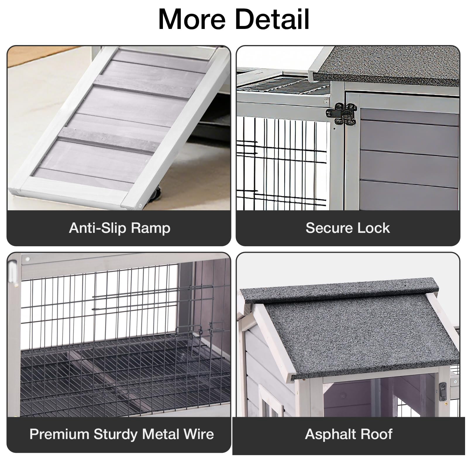 Aivituvin Rabbit Hutch Indoor Outdoor, Large Bunny Cage with Double House and Run, 10.4 ft² Guinea Pig House, Upgrade Deeper No-Leak Trays, On Wheels for Easy Moving