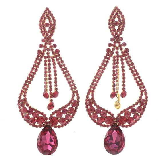 Large Rhinestone Drop Earrings