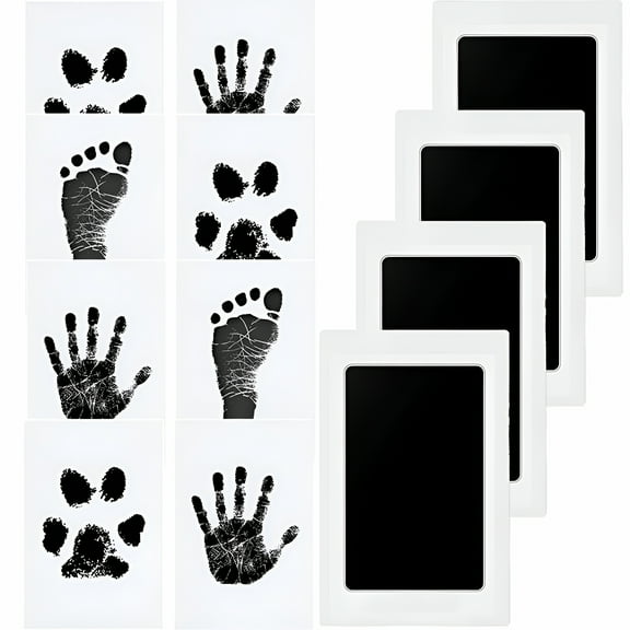 CCOCC Eco-Friendly,Non-Toxic Acid Free Craft Ink Pads for Baby & Pet Handprint Footprint Art,Self-Inking Stamps for Washable,Smudge Proof Imprints,4 Ink Pads Included