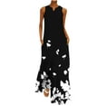thumbnail image 2 of SMihono Robe Maxi Bohème d'Été pour Femmes Grande Taille Mode Col en V Sans Manches Soirée d'Été Impression Poches Gilet Longue Robe de Plage, 2 of 6