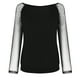 thumbnail image 5 of Camiseta de manga larga con cuello redondo y lentejuelas de malla sólida para mujer, blusa Polluver, Tops Fridja hkj139, 5 of 5