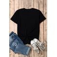 thumbnail image 7 of Women's Black Western Pattern Print Slim Fit Crew Neck T-Shirt, 7 of 7