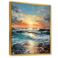 thumbnail image 2 of Designart "Tranquil Horizons At Beach Sunrise II" Ocean Floater Framed Wall Art Living Room, 2 of 5