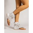 thumbnail image 1 of Women Tassel Decor Lace-up Front Thong Sandals, Faux Suede Fashion Sandals, 1 of 4