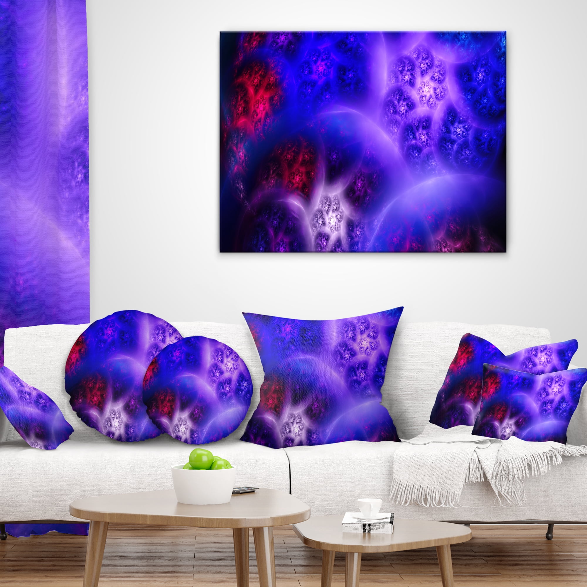 Designart Bright Blue Magic Stormy Sky - Abstract Throw Pillow - 18x18