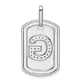 thumbnail image 3 of 14K White Gold Diamond Initial G Dog Tag Charm, 3 of 4