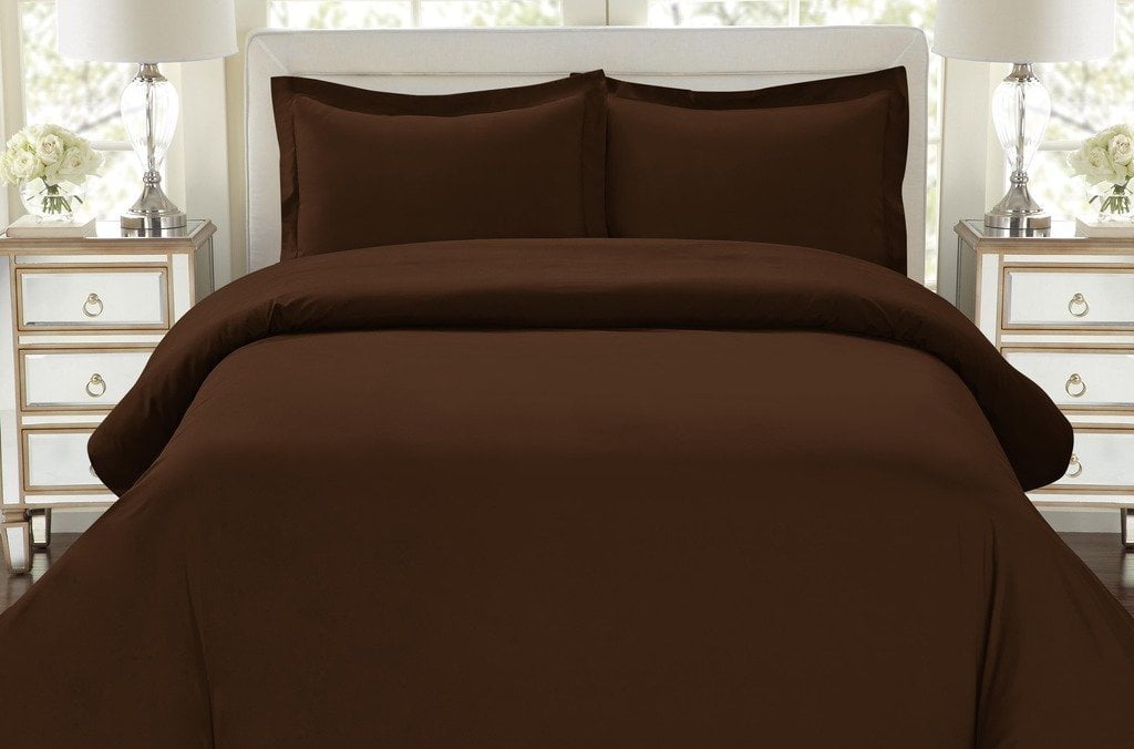 Hotel Luxury 3pc Duvet Cover Set 1500 Series Egyptian Quality Double Hotel Luxury 3pc Duvet Cover Set 1500 Series Egyptian Quality Double Brushed Microfiber Bedding Collection King Size Brown Com