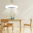thumbnail image 4 of Banzch Ceiling Fan with Light, Lighting Fan Light E27 Lamp Head Ceiling Fan Light Fruit Store Shopping Mall Supermarket Bedroom Fan Light Table Light, 4 of 7