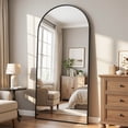 thumbnail image 7 of Cuteday 71"x 30" Full Length Mirror Arched Standing Floor Mirror Full Body Mirror, Black, 7 of 7