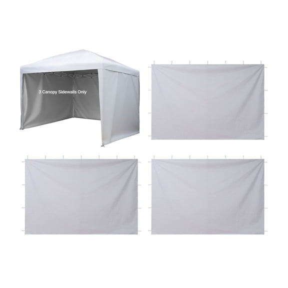 Canopy Sidewalls 10x10, Tent Side Walls for Pop Up Canopy, Waterproof Sun Protection, 3 Pack White