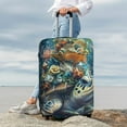 thumbnail image 5 of Cauagu Colorful Plant Turtle Print Travel Luggage Cover,Travel Dust-proof Suitcase Cover Softside Suitcase Protector for 18-32inch,Not Included Suitcase, 5 of 8