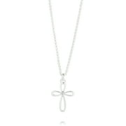 MOLLY BROWN LONDON Molly B London Child's Sterling Silver & Diamond Cross Necklace for Baptism, Quinceaera and First Communion Gifts