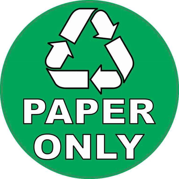 5in x 5in Paper Only Recycling Sticker